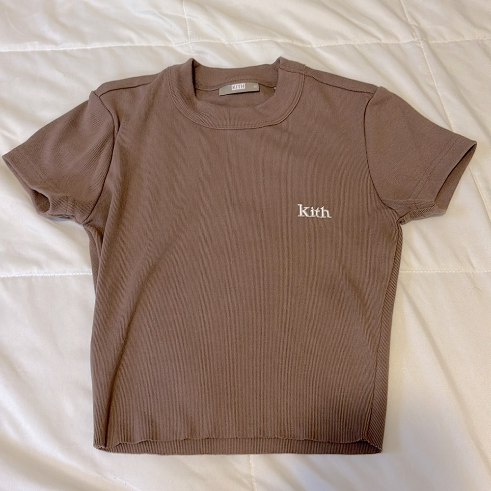 Kith crop top in taupe